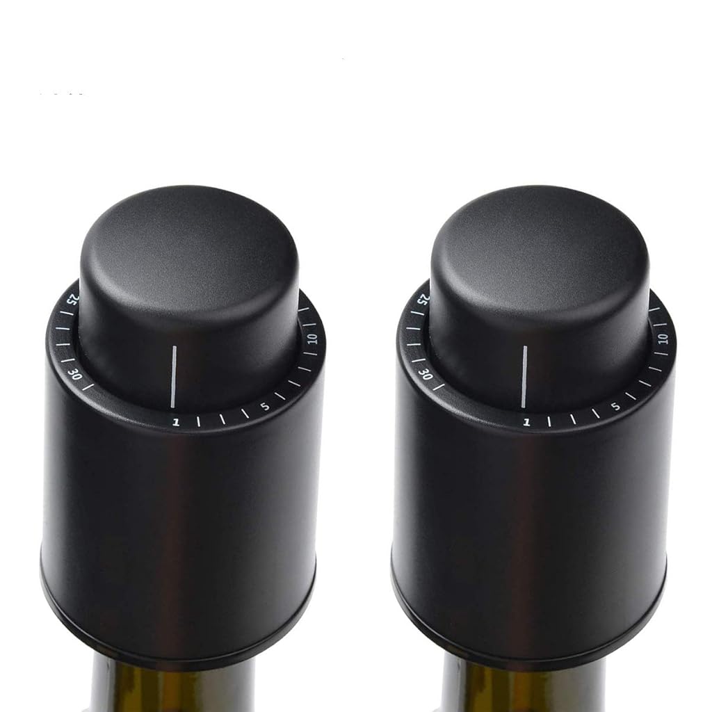 HASTHIP 2 PCS Vacuum Wine Bottle Stopper with Date Record, Vacuum Champagne Stoppers, Reusable Wine Preserver Bottle Saver, Wine Corks Keep Fresh,Gifts for Wine Lovers for Christmas Birthday HASTHIP 2 PCS Vacuum Wine Bottle Stopper with Date Record, Vacuum Champagne Stoppers, Reusable Wine Preserver Bottle Saver, Wine Corks Keep Fresh,Gifts for Wine Lovers for Christmas Birthday